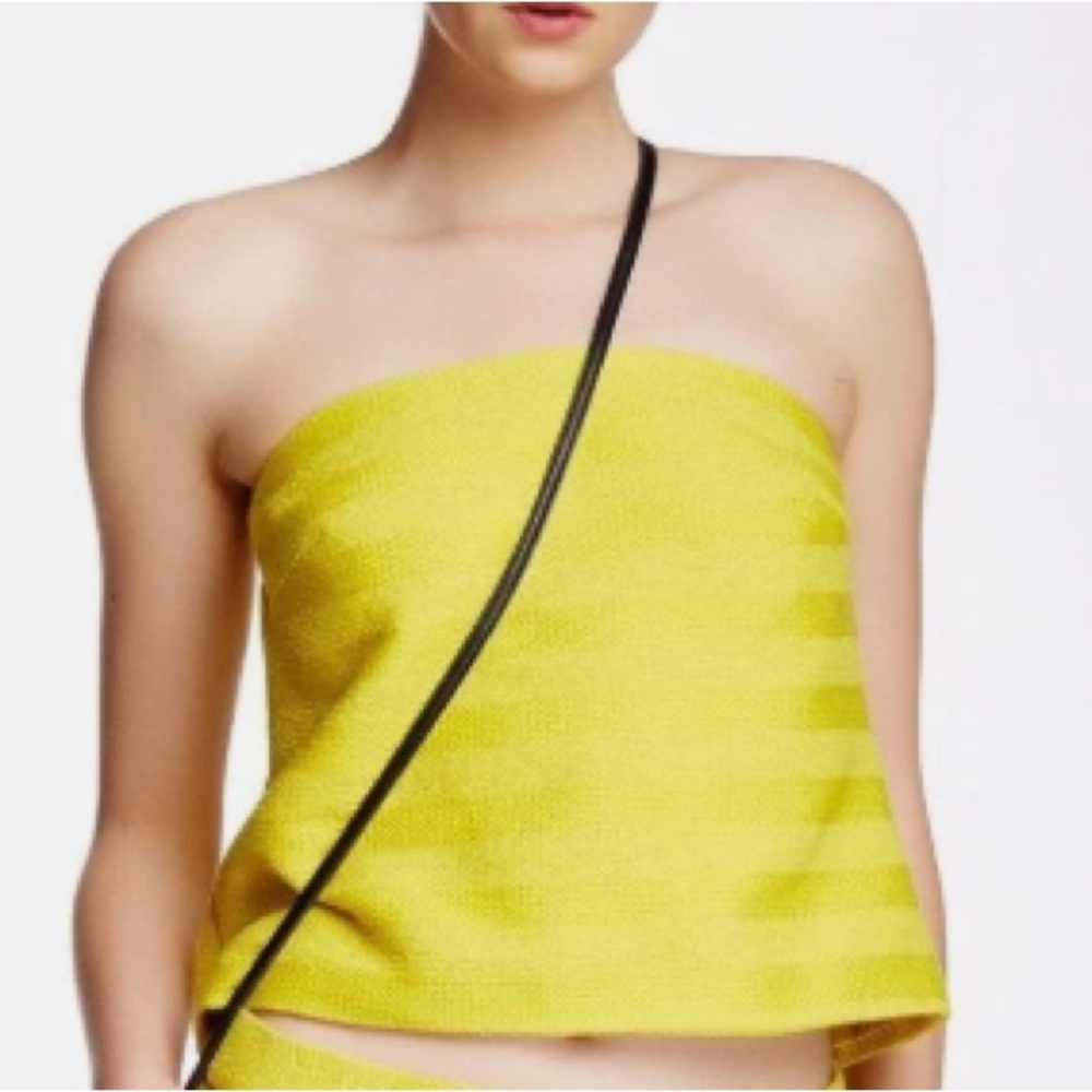 NWT Trina Turk Yellow Textured Striped‎ Summer Coastal Tube Top Shirt Small S